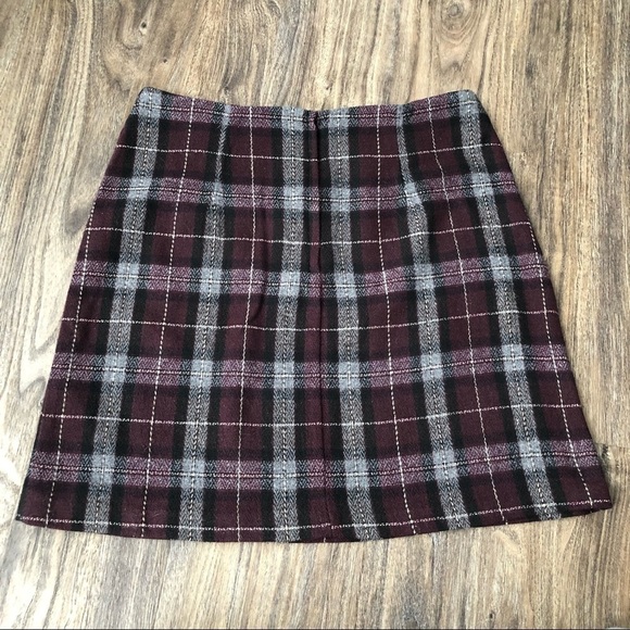 Pariscope Wool Blend Dark Academia Plaid Mini Skirt - Picture 9 of 9